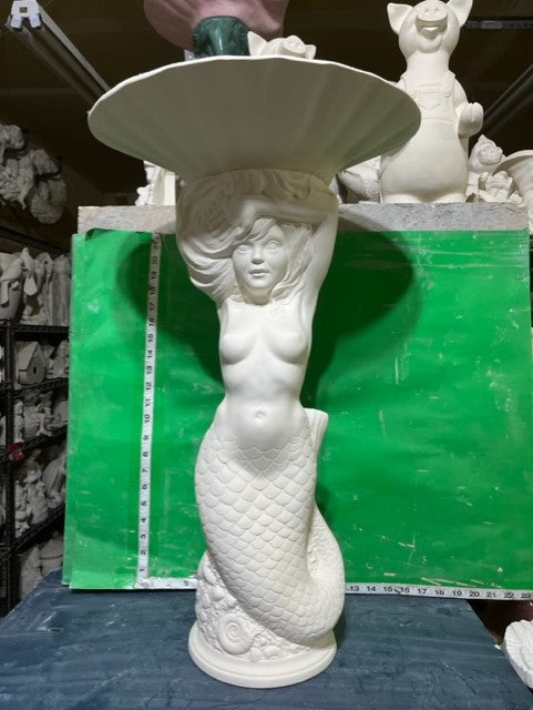 DH 2250 - MERMAID PEDESTAL & SHELL BIRDBATH