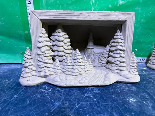 H 642 - TREES WITH CHURCH INSERT