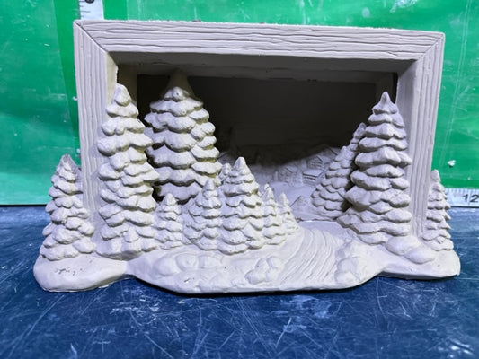 H 642 - TREES WITH HOUSES IN BACKGROUND