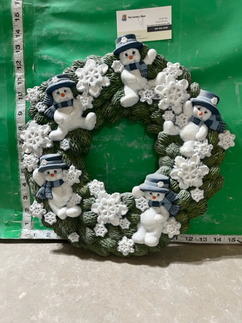 SNOWMAN WREATH - BISQUE ONLY