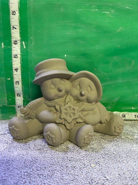J 1416 - SNOWMAN COUPLE WITH SNOWFLAKE