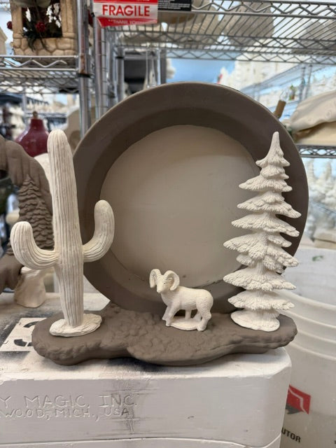 Frame with Cactus, tree and sheep