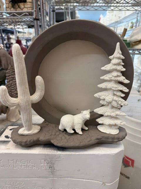 Frame with cactus and bear
