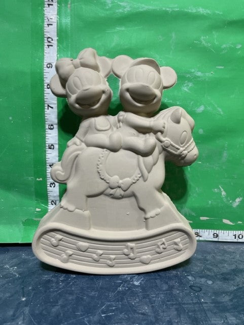 MICKEY & MINNIE ON ROCKING HORSE