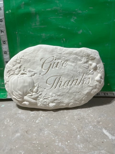 GIVE THANKS ROCK SIGN